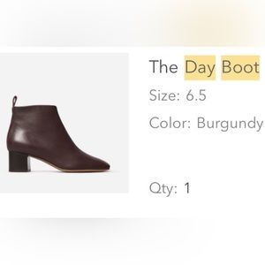 Everlane The Day boot burgundy size 6.5